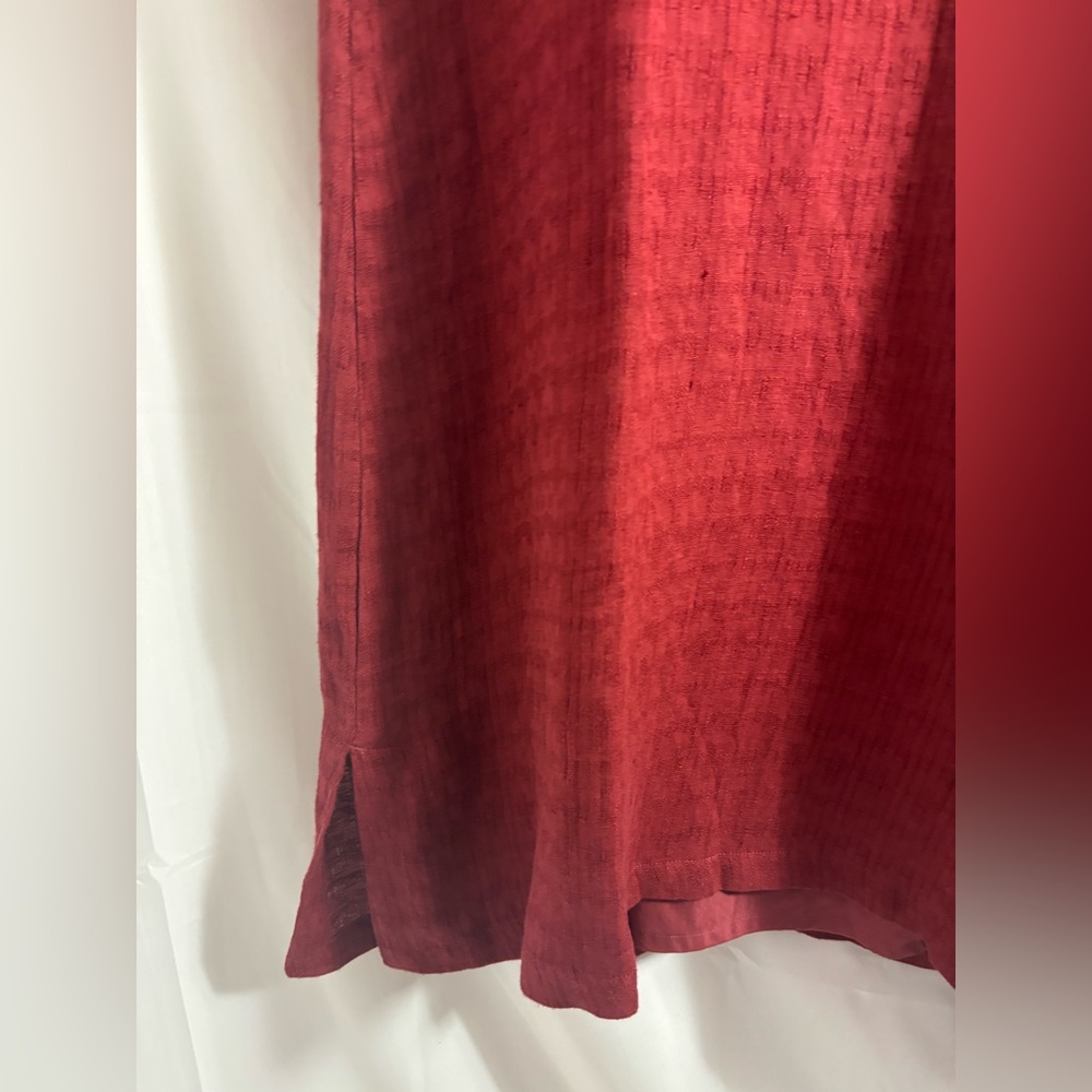 NWT Brick Red Soft Surroundings Remi Gauze Slip Linen Blend Shirt Dress Size M - Picture 12 of 16